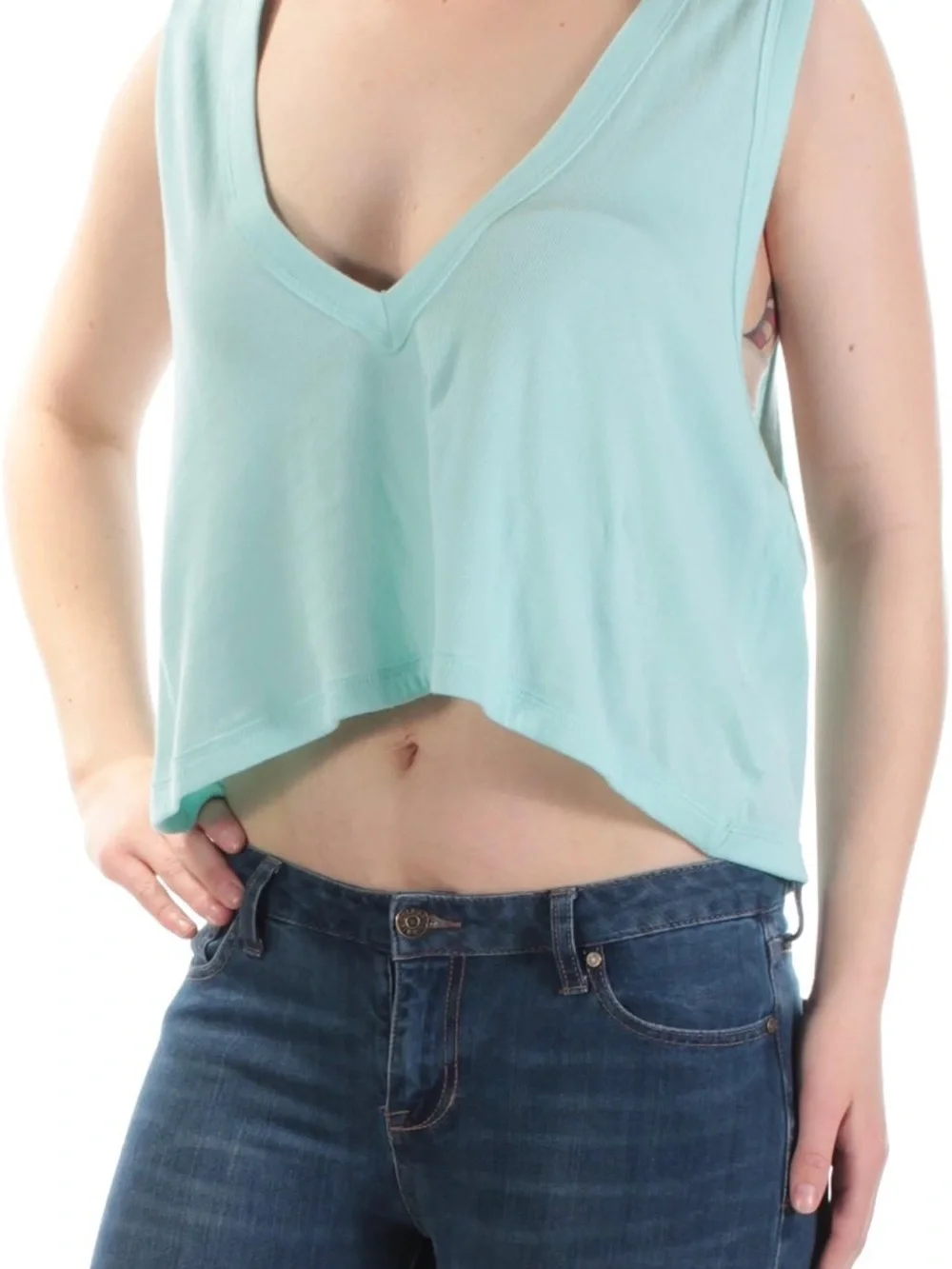 Intimately Free People Teal V-Neck Top